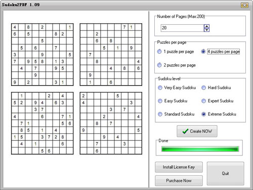 Sudoku2pdf Pro screen shot