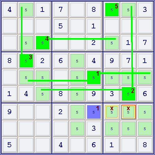 X-Colors , How to solve sudoku puzzles - Solving sudoku strategy,picture 4