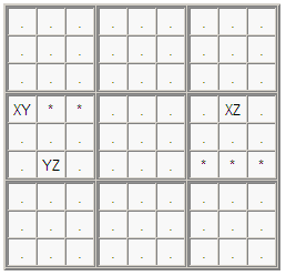 XY-Wing, How to solve sudoku puzzles - Solving sudoku strategy,picture 1